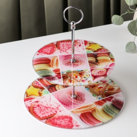 Fruitor Glass Buy-tier round 2-tier shade “Sweets”, D = 25/20 cm-1