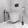 Hidden installation mixer with hygienic shower IDDIS RAY, black matte