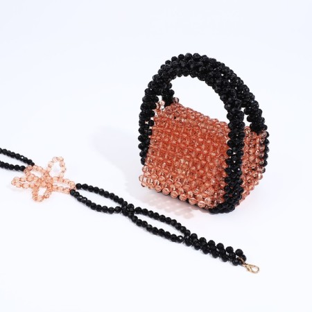 Bag-clate on magnet, long belt, brown color-2