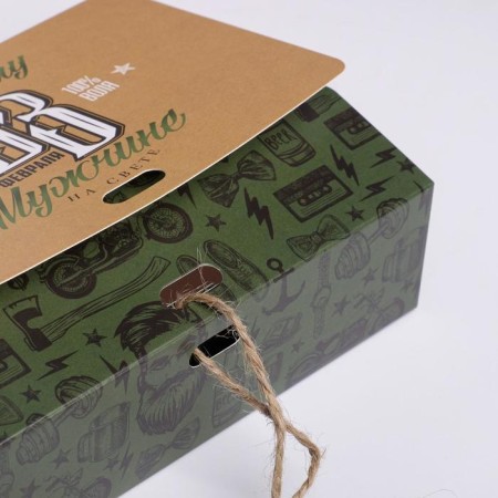 Gift folding box, packaging, “February 23”, 16.5 x 12.5 x 5 cm-3