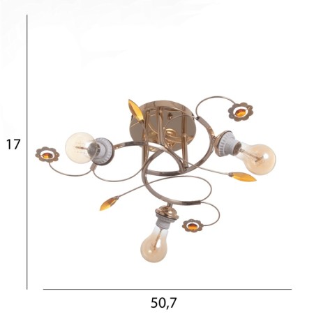 Ebby chandelier BP 3x40W E27 Gold Model: 2612374-8