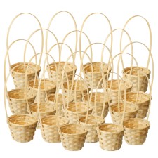 A set of wicker baskets, D13 x H9.5/28cm, bamboo, natural, 20 pcs