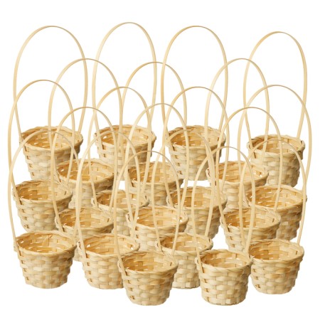 A set of wicker baskets, D13 x H9.5/28cm, bamboo, natural, 20 pcs