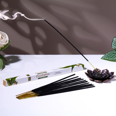 Incense Zed Black "Eucalyptus Eucalyptus", 8 wands to the pack, tetrahedral