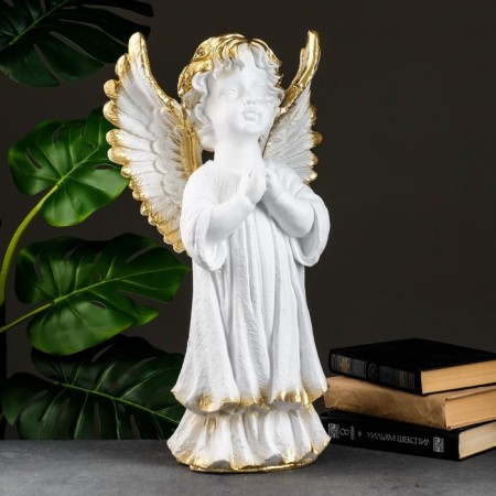 Figure "angel praying large" white gold 53x30x20cm-1