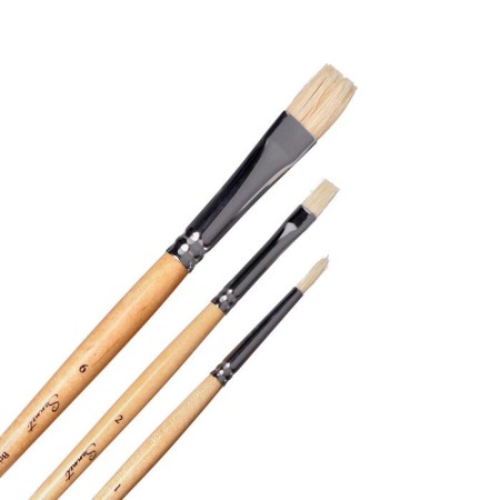 Set of brushes bristles 3 pieces of ZHK "Sonnet" No. 5 (round No. 1, flat No. 2; 6) Long handle-1
