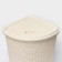 Corner underwear basket with a rattan lid, 60 l, 40 × 40 × 58 cm, ivory color