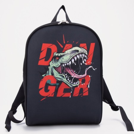 School Youth Backpack 27x14x38, Danger, Dinosaur, Black-4