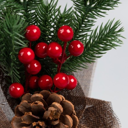 Figure LED "Christmas tree and berries" 25 x19 x7 cm, 10 LED, AG13X3 batteries (included), glow warm white-2