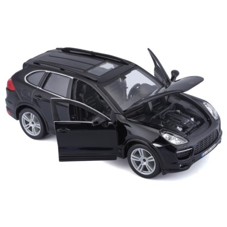 BBURAGO Porsche Cayenne Turbo, Die-Cast, 1:24, opening doors, black color.-2