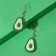 Avocado plastic earrings in the section, the color of the green-brown