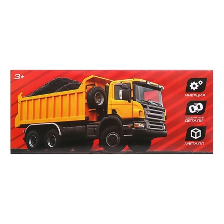 Metal truck "dump truck", inertial, blue color-5