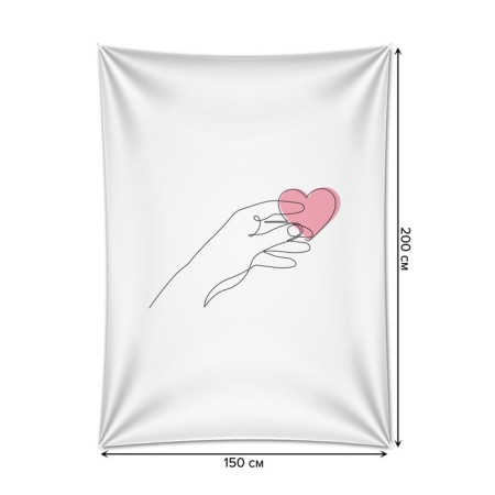 Decorative panel with photo printing "Heart in the hands", vertical, size 150x200 cm-1
