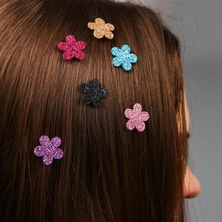 Hair clips, butterflies, 8 pcs "Velcro", Masha and the bear-1