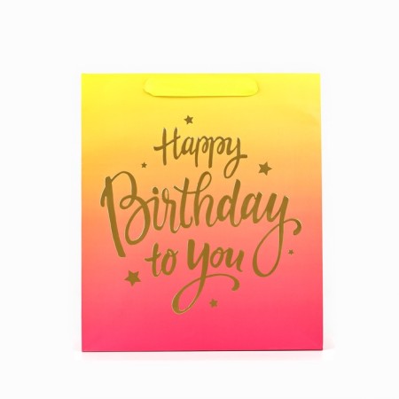 Packet Laminated Vertical Happy Birthday, M 26 x 30 x 9 cm-1