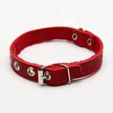 Collar of a single-layer leather unsyted, 1.2 cm, Osh 20-26 cm, mix of colors and types