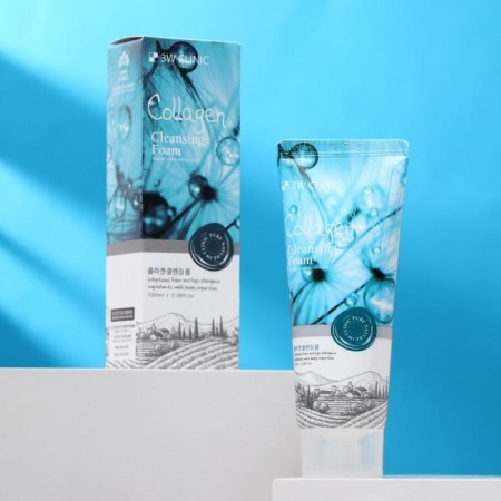 Foam for a face with a collagen 3W Clinic Collagen Cleansing Foam, strengthening, 100 ml