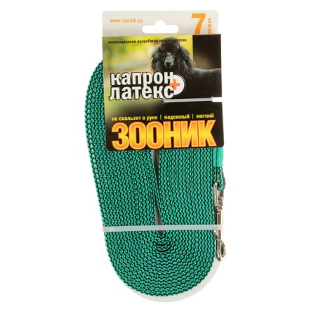 Kaponnoye zonik leash with double latex thread, 7 m x 1.5 cm, green-2