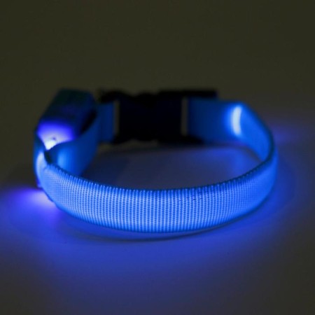 The collar luminous narrow for small dogs, 26 x 1.5 cm, blue-4