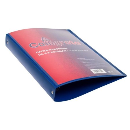 Folder on 4 rings A4, Calligrata "Panorama", 40 mm, 700 μm, facial pocket, blue, mix-1