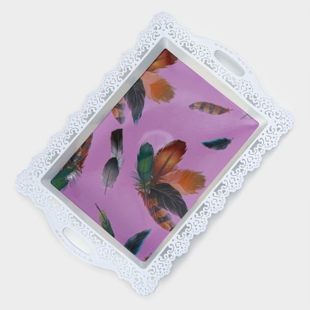 Plastic rectangular tray "openwork border", 35 × 24 × 2 cm, color mix-4