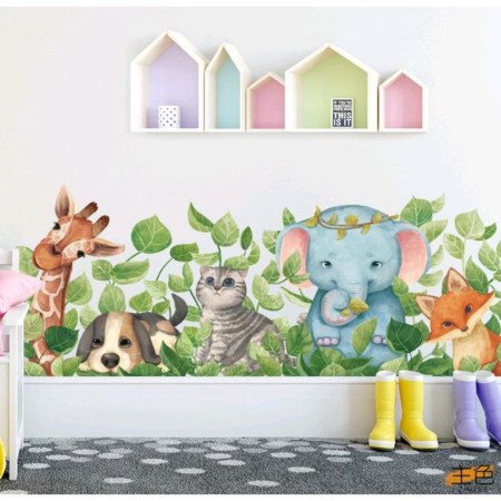 Interior plastic sticker "Beast in the grass" set 2 sheets 30x75 cm