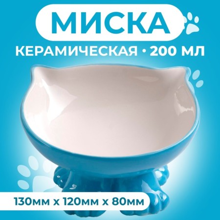 Ceramic “Kisa” bowl on a stand-laps 200 ml Blue