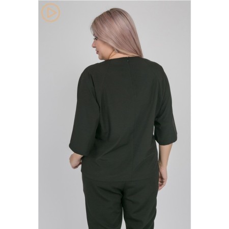 Female blouse, size 62, black color-5