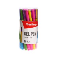 Gel pen 0.5 mm Berlingo Color Stick, black rod, MIX case