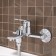 Bath mixer "RMS" SL134-009E, spout 100 mm, shower set, brass, chrome