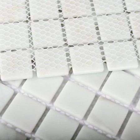 Glass mosaic Bonaparte Mia White (Matt), 300x300x4 mm-3
