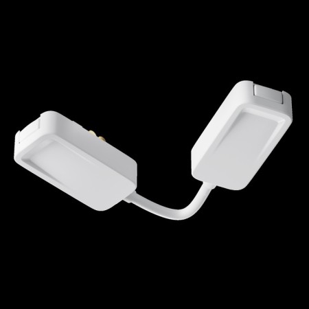 Corner power connector for the built-in track system Technical Tra084CPC-W-2, 16.3x2.5x2 cm, white color-5