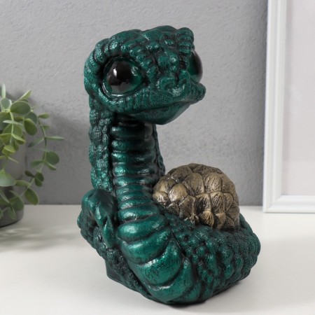New Year's piggy bank "Snake Gummi" 22 x 16 x 18 cm, emerald-4