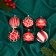 Set of balls plastic D-5.5 cm, 25 pcs "Agnet" strip pattern, silver-red