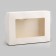 The box is folding, with a window, white, 28 x 20 x 5 cm