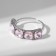 Ring "Jewelry" soft squares, pink color in silver, dimensionless