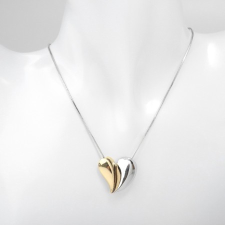 Pendant "Heart" two halves, the color of a silver-gold, 40cm-4