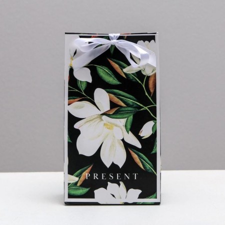 Gift package with tape, packaging, "Present", 13 x 23 x 7 cm