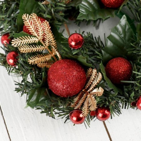 New Year's Wreath D-20 cm "Red Balls"-1