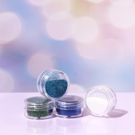 Cosmetic glitter in a jar, mix of flowers, set 4 pcs., 1 jar = 5 g