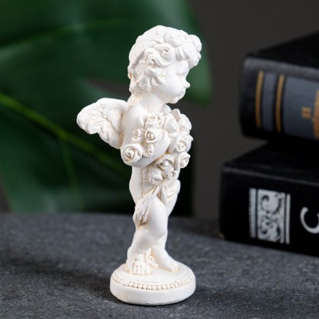 Figure "Angel with a bouquet" gilding, 10x4x4cm-1