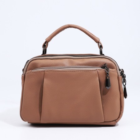 Cross-Bodi Bag on a zipper, beige color