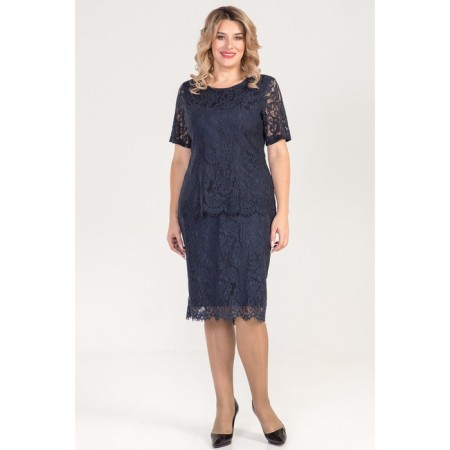 Female skirt, size 64, dark blue color