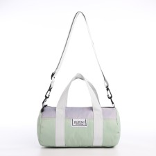 Youth bag with zipper, green color
