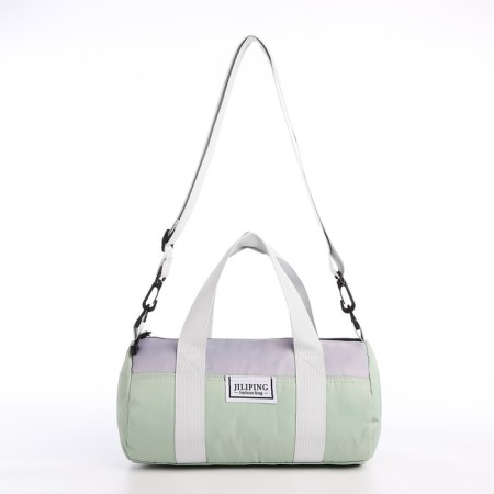 Youth bag with zipper, green color