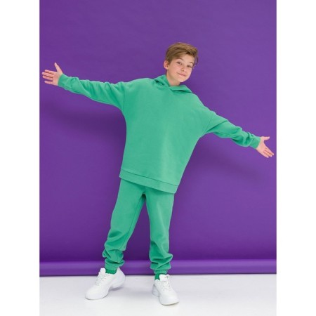 Children's sweatshirt, height 116 cm, green color-5