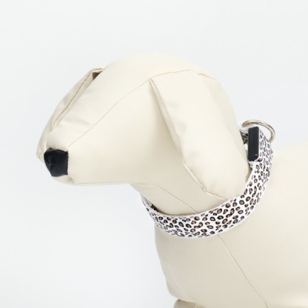 Collar with backlight Leopard 3 glow modes, size S, Osh 22-40 x 2.5 cm white-2
