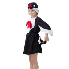 Soroka carnival costume, hat, jacket, a skirt with a tail, 3-5 years old, height 104-116 cm
