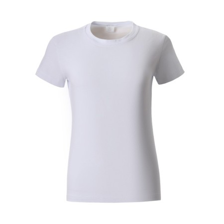 Women's T -shirt with a round gate, white color, size 46-3
