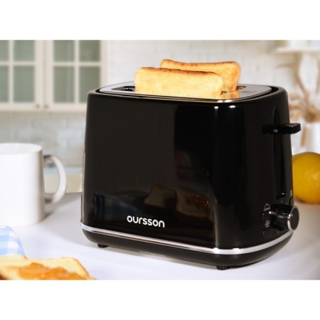 Toster Oursson to2112/BL, 930 W, 2 toasts, black color